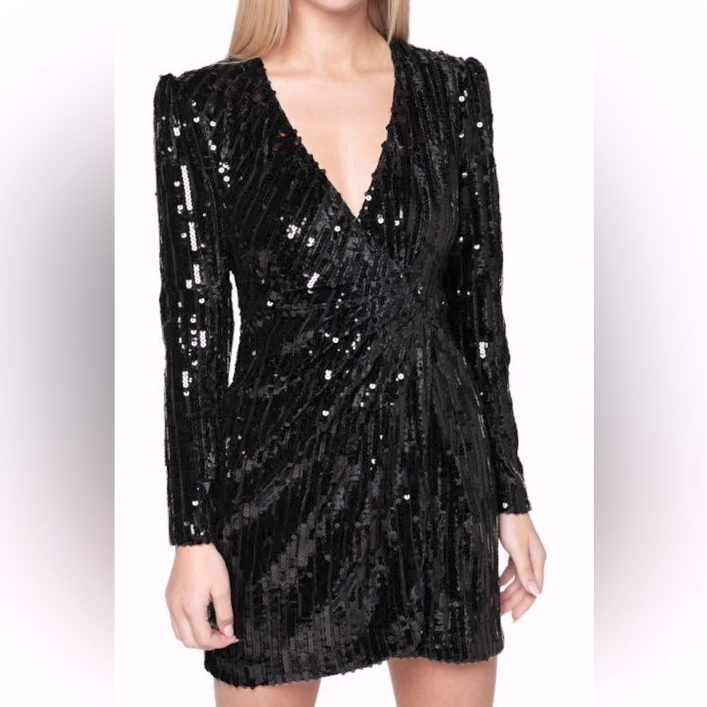 Astr the Label Paris Sequined Wrap Dress